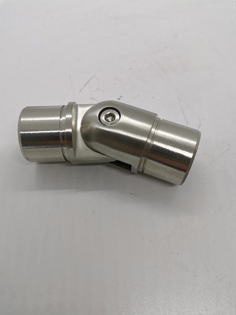 Corner connector movable for stainless steel handrail Ø42,4x2mm, Mat. Stainless steel AISI 304