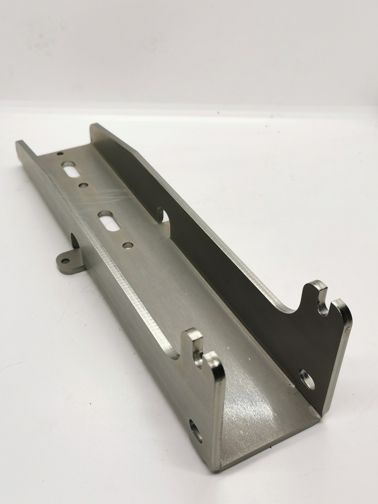 Mounting shoe horizontal for 60s posts, 330mm cantilever, for dowelling, mat. steel galvanized